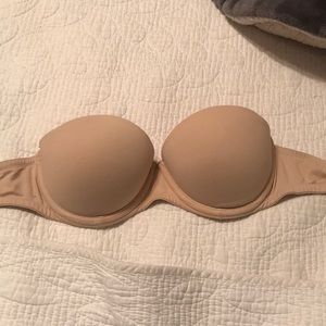 Nude/beige push up strapless bra from pink